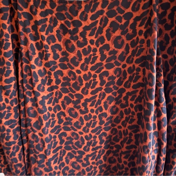 J.Jill Satin Square-Neck Top Copper Leopard LP - Picture 5 of 8